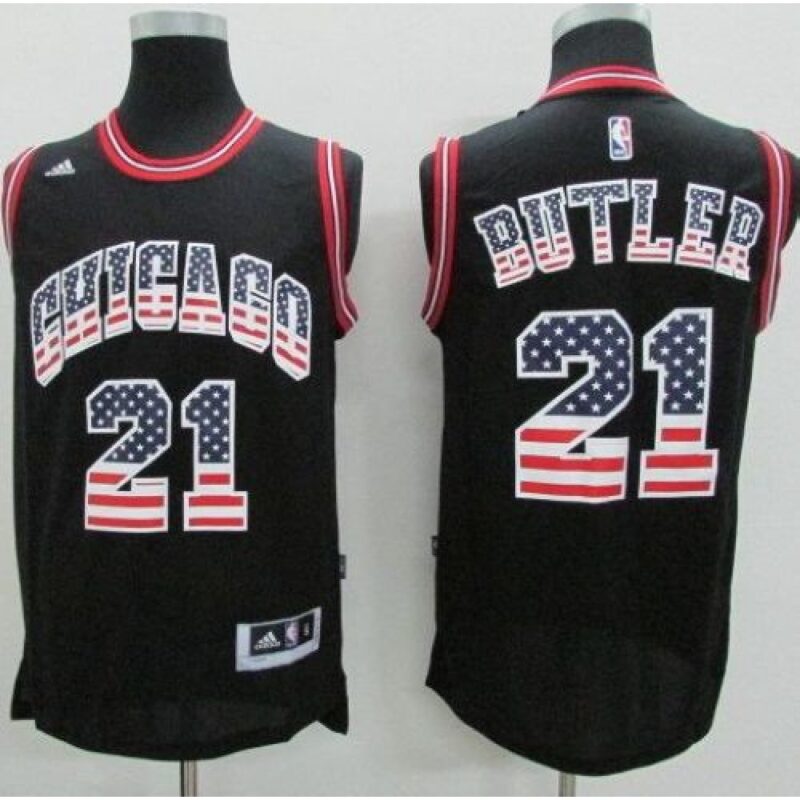 686450ad4a3fe_1 Bulls #21 Jimmy Butler Black USA Flag Fashion Stitched NBA Jersey