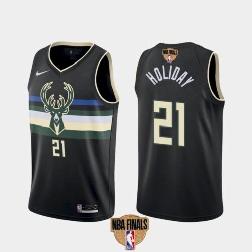 686450d02d42d_1 Men's Milwaukee Bucks #21 Jrue Holiday 2021 NBA Finals Black Statement Edition Stitched Jersey