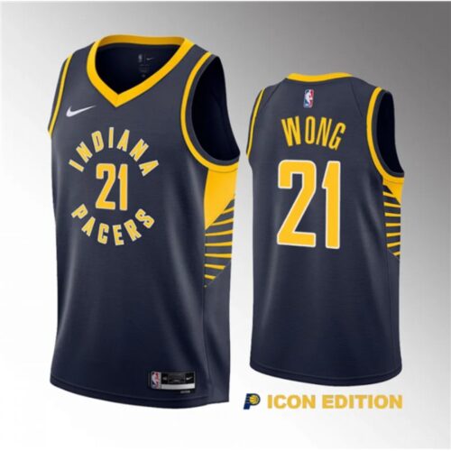 686450d3ebc81_1 Men's Indiana Pacers #21 Isaiah Wong Navy 2023 Draft Icon Edition Stitched Basketball Jersey