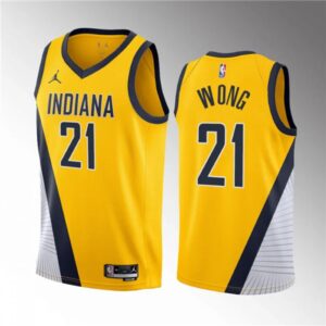 686450d7d3d19_1 Men's Indiana Pacers #21 Isaiah Wong Yellow 2023 Draft Statement Edition Stitched Basketball Jersey