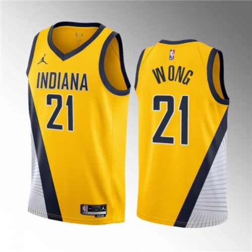 686450d7d3d19_1 Men's Indiana Pacers #21 Isaiah Wong Yellow 2023 Draft Statement Edition Stitched Basketball Jersey