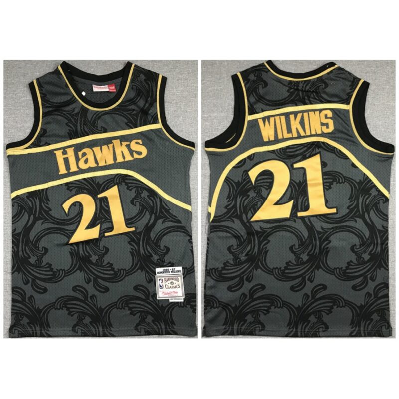 6864512cd6640_1 Men's Atlanta Hawks #21 Dominique Wilkins Black Throwback Stitched Jersey