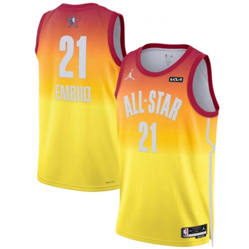 6864513c31a81_1 Men's 2023 All-Star #21 Joel Embiid Orange Game Swingman Stitched Basketball Jersey