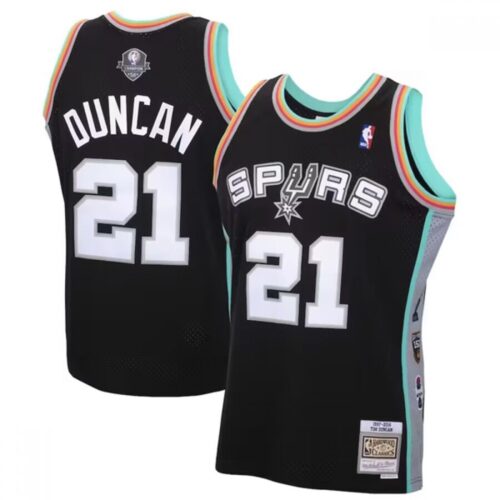 6864514cd8034_1 Men's San Antonio Spurs #21 Tim Duncan Black 2020 Hardwood Classics Swingman Stitched Jersey