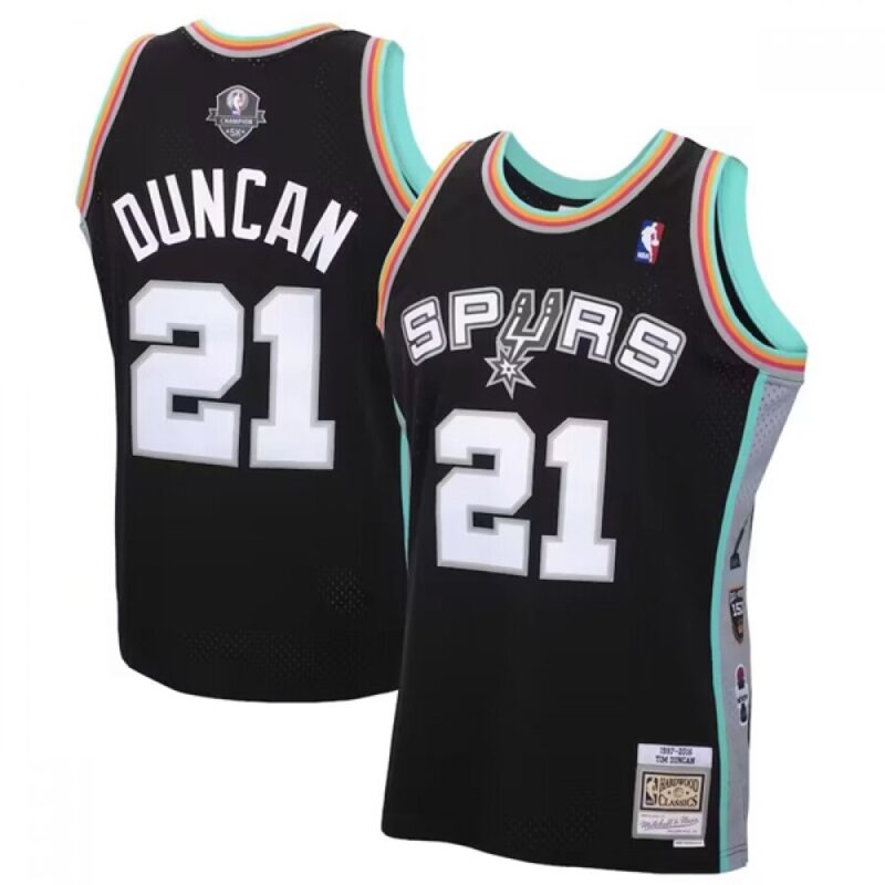 6864514cd8034_1 Men's San Antonio Spurs #21 Tim Duncan Black 2020 Hardwood Classics Swingman Stitched Jersey