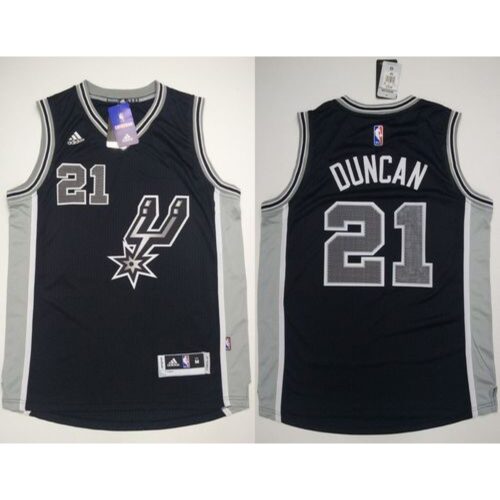 6864517b5a8c0_1 Spurs #21 Tim Duncan Black New Road Stitched NBA Jersey