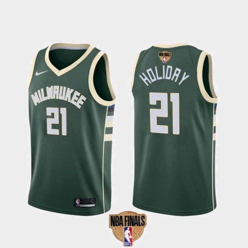 686451c77e41e_1 Men's Milwaukee Bucks #21 Jrue Holiday 2021 NBA Finals Green Association Edition Stitched Jersey