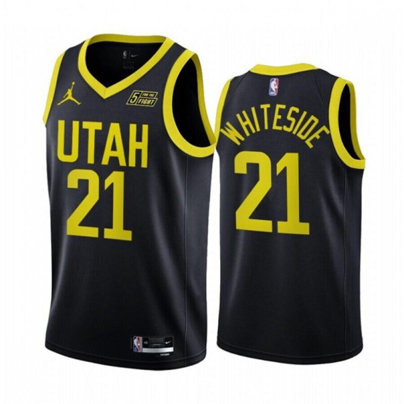 686451e8795fe_1 Men's Utah Jazz #21 Hassan Whiteside 2022/23 Black Statement Edition Stitched Basketball Jersey