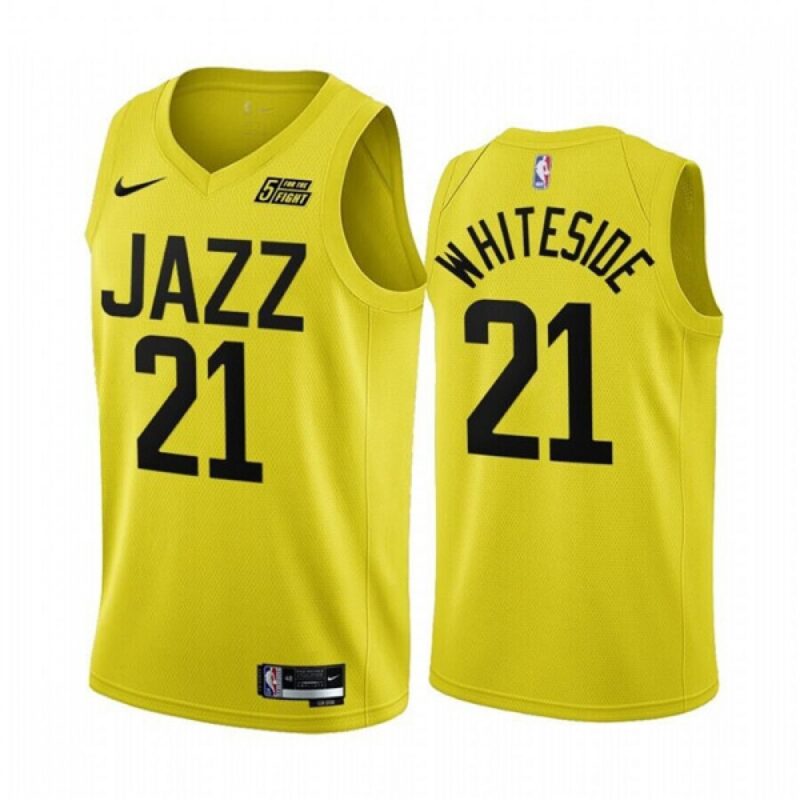 686451ebf28e5_1 Men's Utah Jazz #21 Hassan Whiteside 2022/23 Yellow Icon Edition Stitched Basketball Jersey