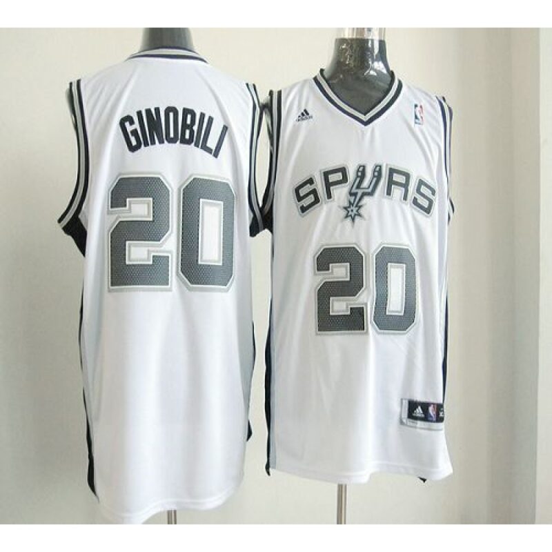 6864523a16d14_1 New Revolution 30 Spurs #20 Manu Ginobili White Stitched NBA Jersey