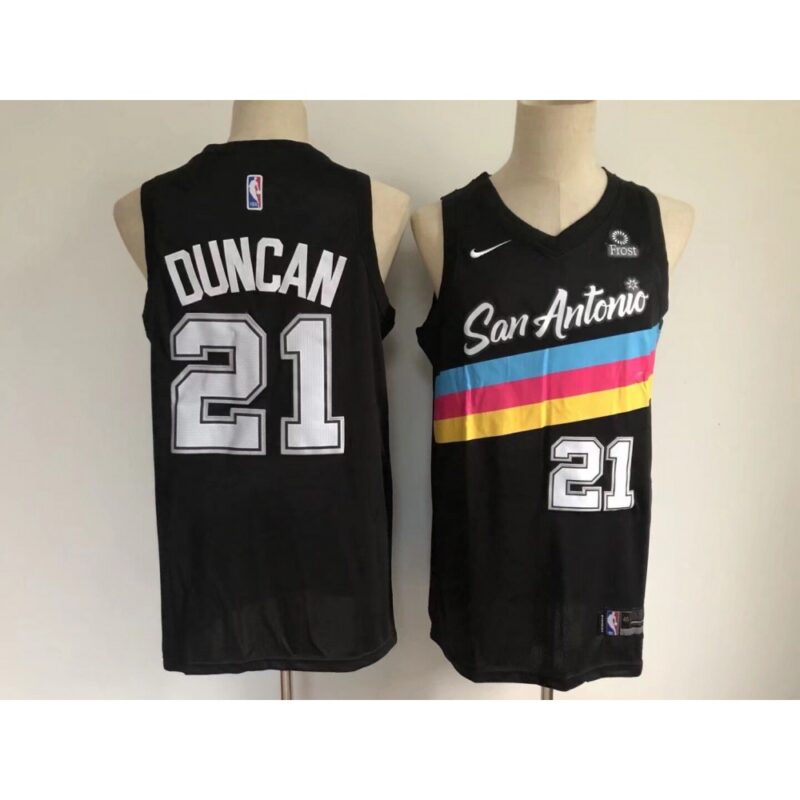 68645274979d0_1 Men's San Antonio Spurs #21 Tim Duncan 2020 Black City Edition Stitched Jersey