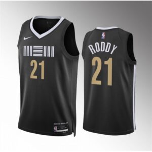 6864527bcf7f0_1 Men's Memphis Grizzlies #21 David Roddy Black 2023/24 City Edition Stitched Basketball Jersey