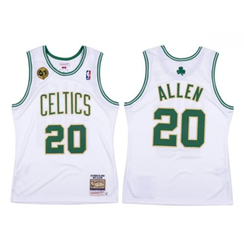 686452c9293a6_1 Men's Boston Celtics #20 Ray Allen White Throwback 2008-09 Stitched Jersey