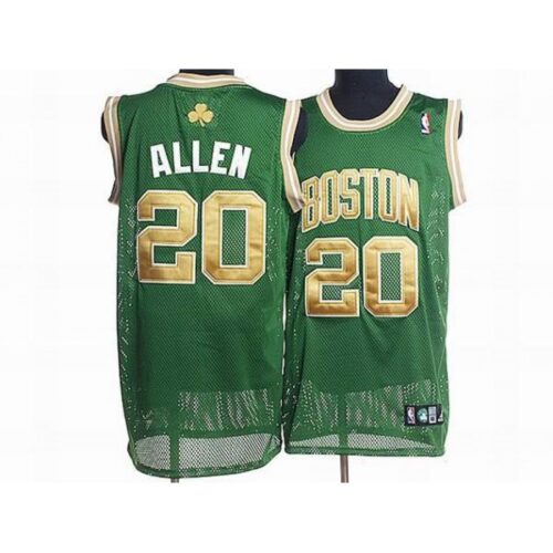 686452e071c78_1 Celtics #20 Ray Allen Stitched Green Gold Number NBA Jersey