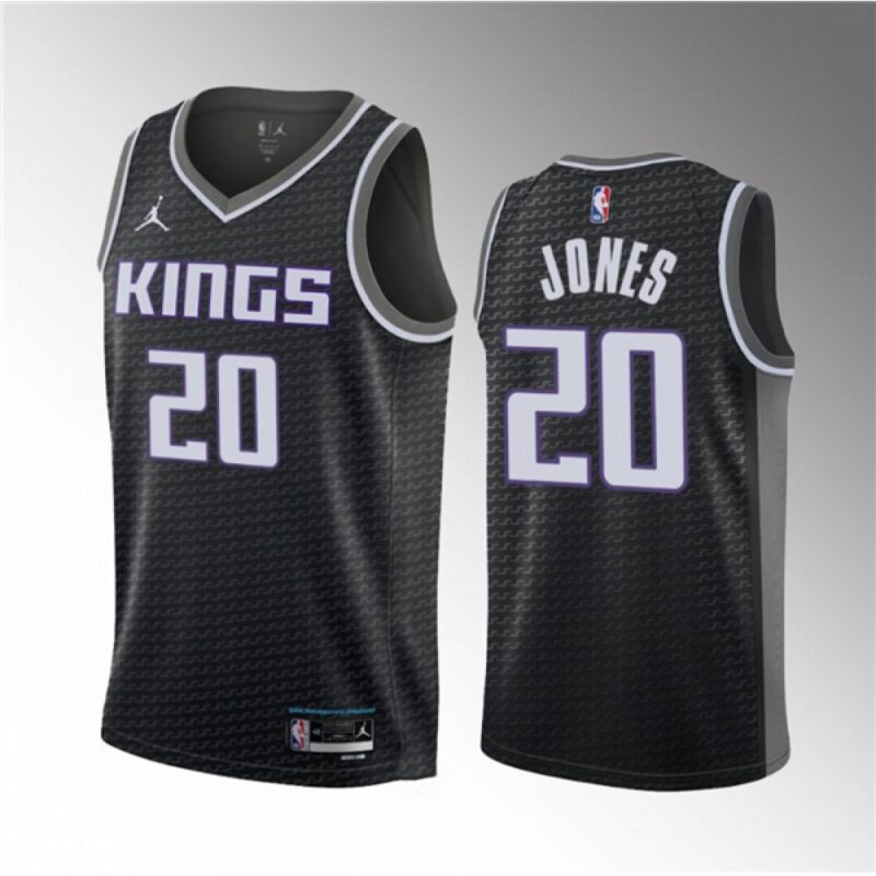 6864530bbaa96_1 Men's Sacramento Kings #20 Colby Jones Black 2023 Draft Statement Edition Stitched Jersey