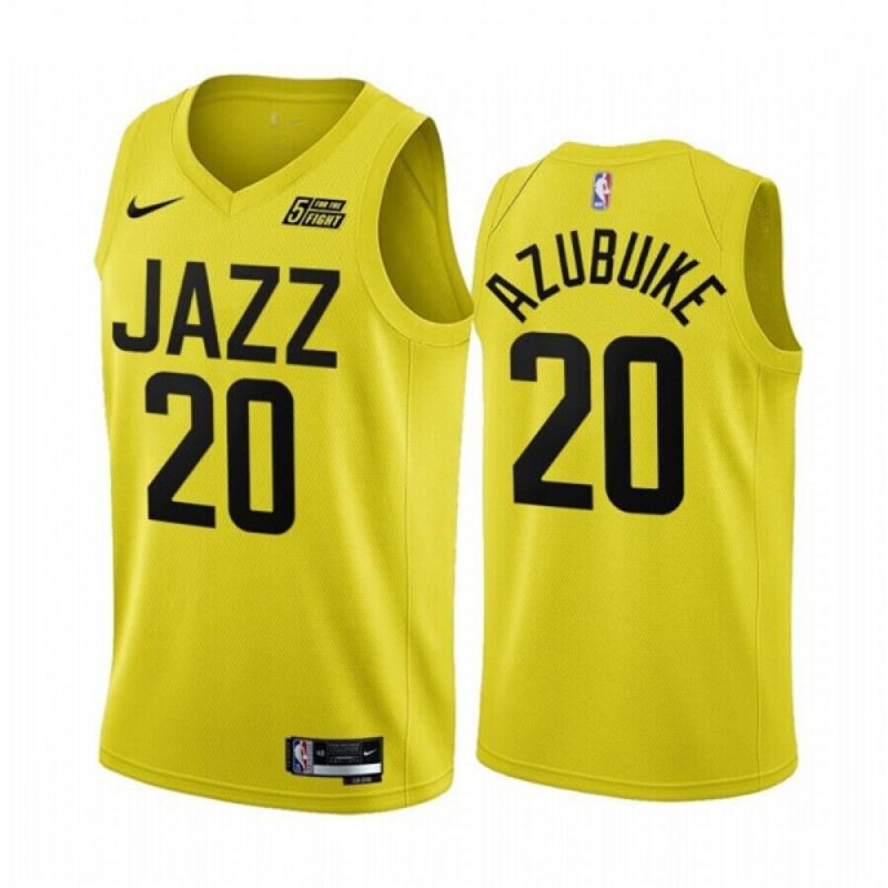 68645312e2852_1 Men's Utah Jazz #20 Udoka Azubuike 2022/23 Yellow Icon Edition Stitched Basketball Jersey