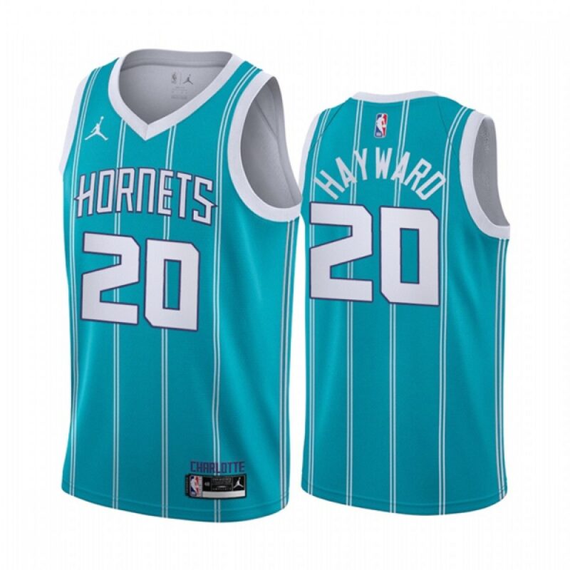 6864533cd762f_1 Men's Charlotte Hornets #20 Gordan Hayward Aqua Stitched Basketball Jersey