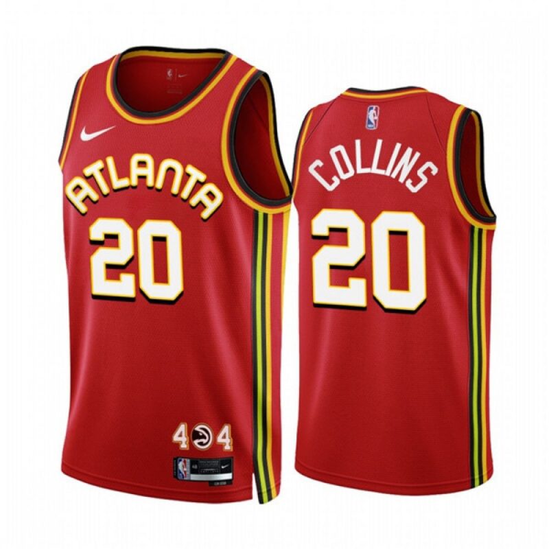 6864534068aae_1 Men's Atlanta Hawks #20 John Collins 2022/23 Red Icon Edition Stitched Jersey
