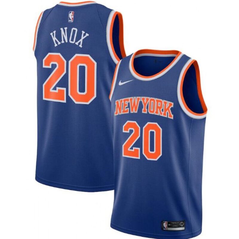 6864539de067f_1 New Yok Knicks #20 Kevin Knox Blue Icon Edition Stitched Swingman Jersey