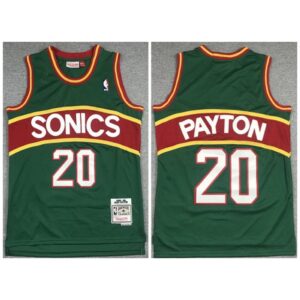 686453c817f8d_1 Men's Oklahoma City Thunder #20 Gary Payton Green 1995-96 Throwback SuperSonics Stitched Jersey