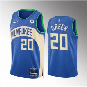 686453e695a82_1 Men's Milwaukee Bucks #20 A.J. Green 2023/24 Blue City Edition Stitched Basketball Jersey