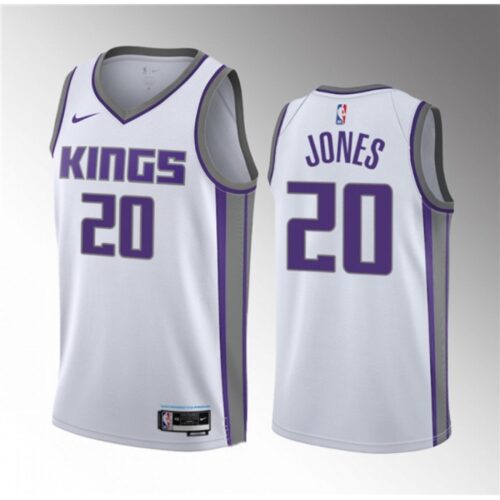 686454007db85_1 Men's Sacramento Kings #20 Colby Jones White 2023 Draft Association Edition Stitched Jersey