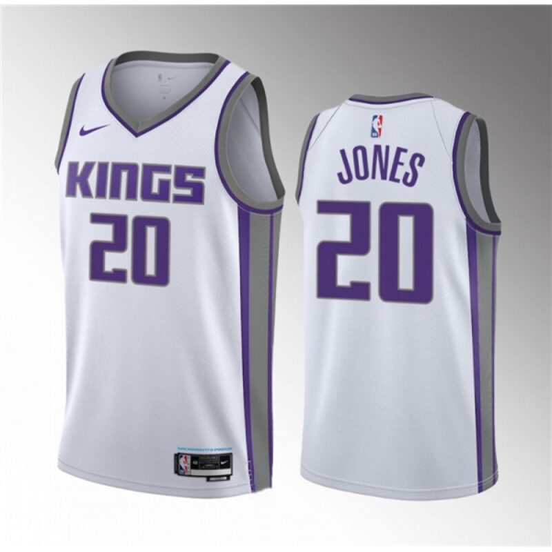 686454007db85_1 Men's Sacramento Kings #20 Colby Jones White 2023 Draft Association Edition Stitched Jersey