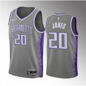 686454086889c_1 Men's Sacramento Kings #20 Colby Jones Grey 2023 Draft City Edition Stitched Jersey