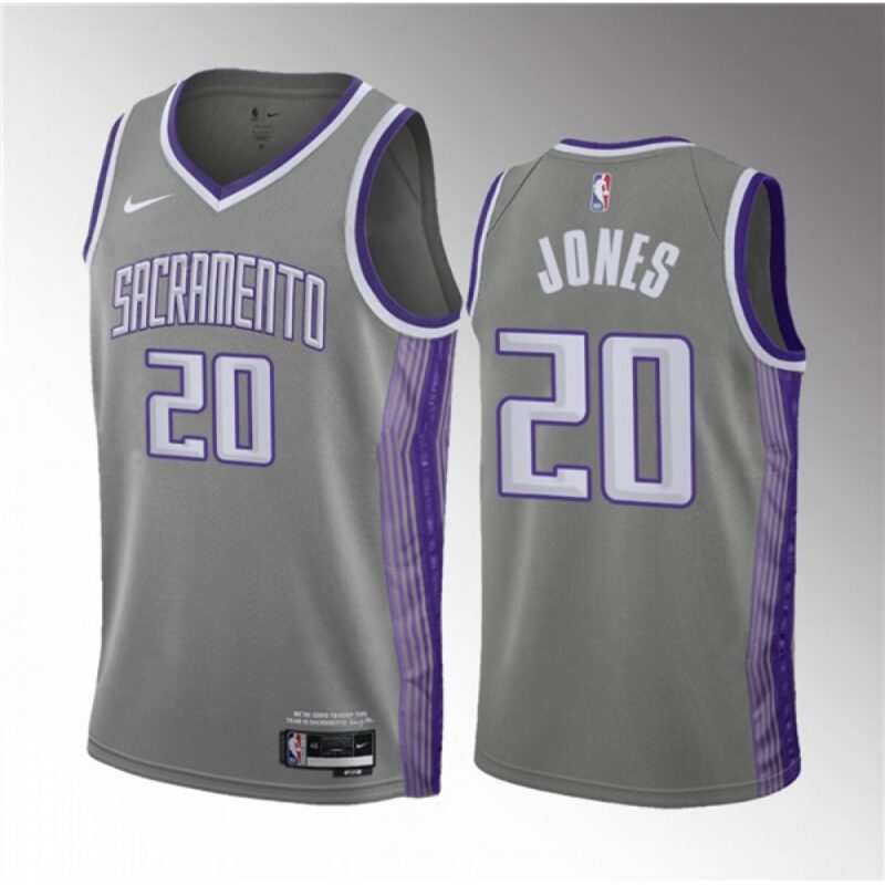 686454086889c_1 Men's Sacramento Kings #20 Colby Jones Grey 2023 Draft City Edition Stitched Jersey