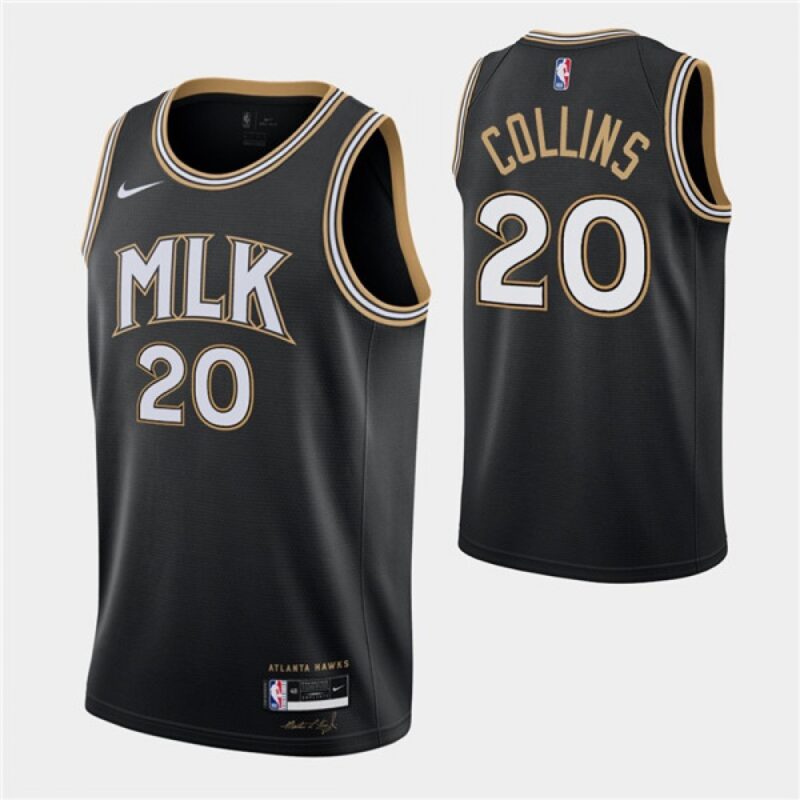 686454371c91c_1 Men's Atlanta Hawks #20 John Collins 2020-21 Black City Edition Stitched Jersey