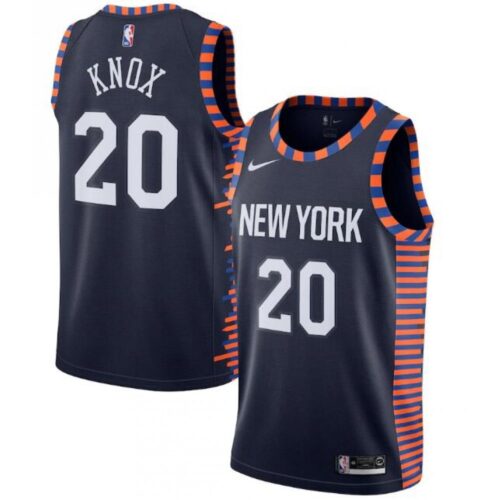 68645479a1183_1 New Yok Knicks #20 Kevin Knox Navy City Edition Stitched Swingman Jersey
