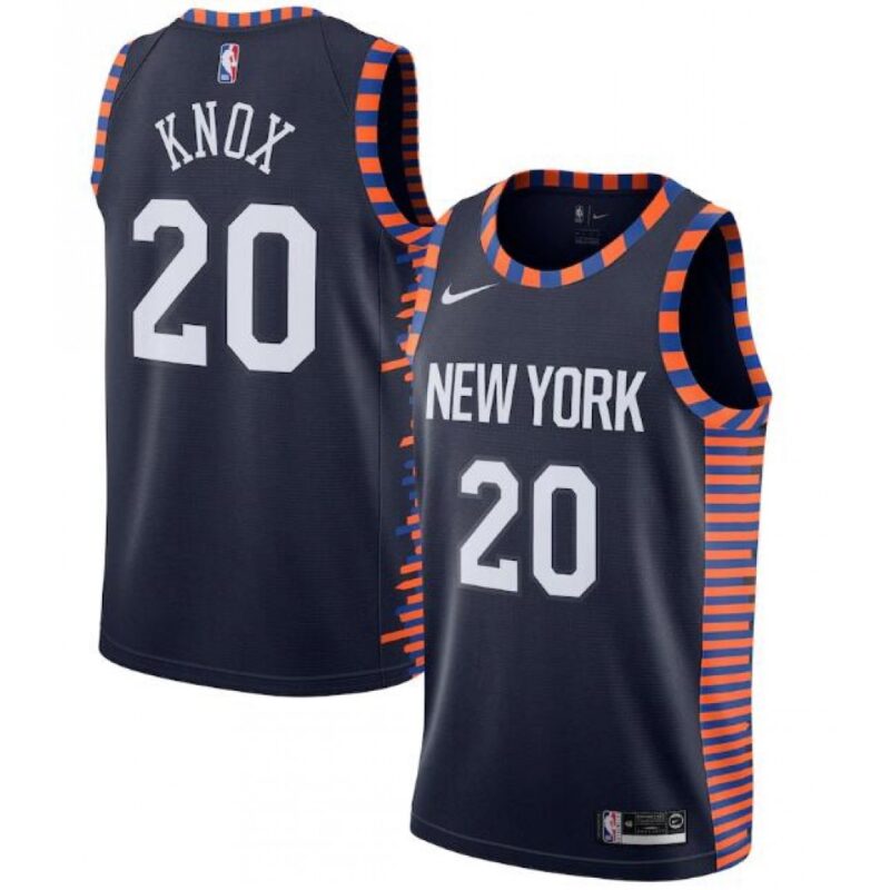 68645479a1183_1 New Yok Knicks #20 Kevin Knox Navy City Edition Stitched Swingman Jersey