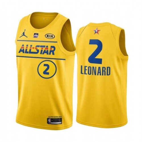 6864548876023_1 Men's 2021 All-Star Clippers #2 Kawhi Leonard Yellow Western Conference Stitched NBA Jersey