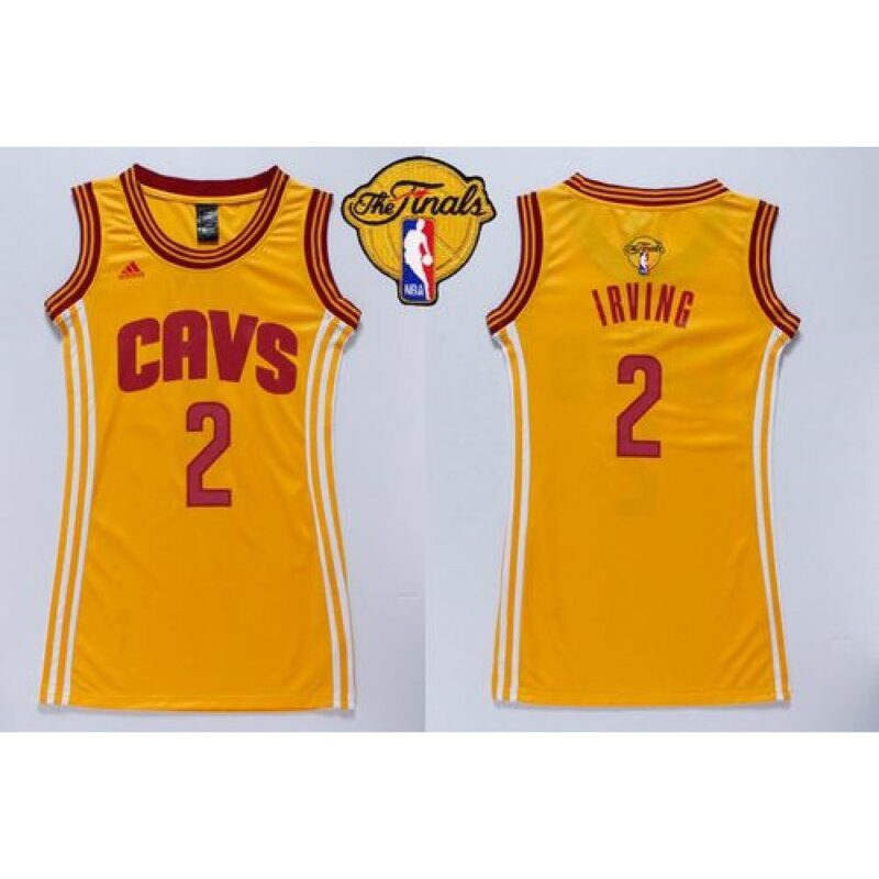 686454b8df0a2_1 Cavaliers #2 Kyrie Irving Gold The Finals Patch Women's Dress Stitched NBA Jersey