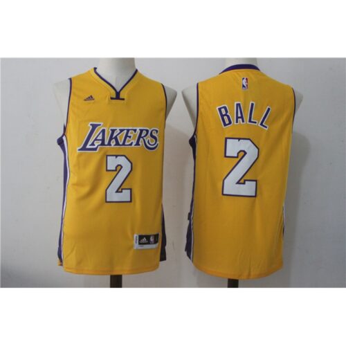 686454f8961c4_1 Men's Los Angeles Lakers #2 Ball Yellow Stitched NBA Jersey