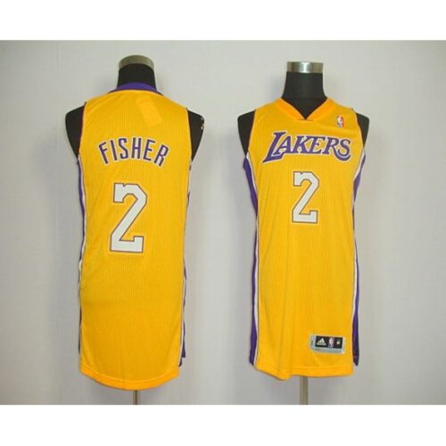 686454fc558b9_1 Revolution 30 Lakers #2 Derek Fisher Yellow Stitched NBA Jersey