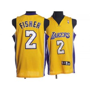 6864550879153_1 Lakers #2 Derek Fisher Stitched Yellow NBA Jersey