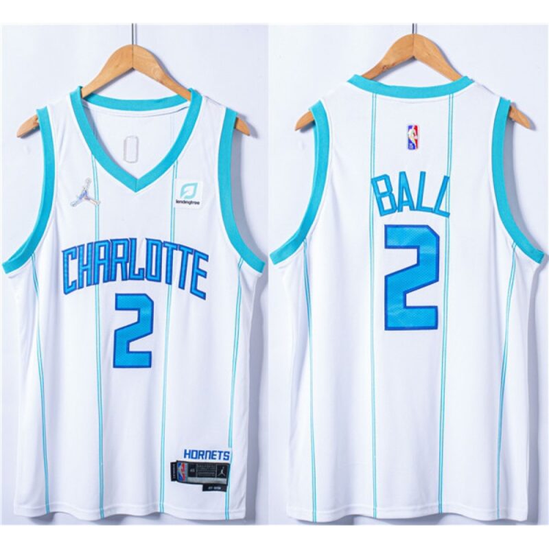 68645530b2a8c_1 Men's Charlotte Hornets #2 LaMelo Ball White 75th Anniversary Stitched NBA Jersey
