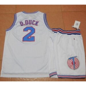 68645537efc3d_1 Space Jam Tune Squad #2 Daffy Duck White Stitched Basketball Jersey