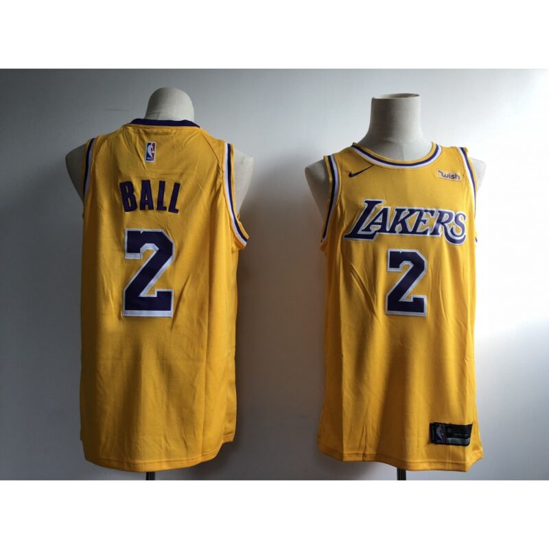 686455aec30e2_1 Men's Los Angeles Lakers #2 Lonzo Ball New Gold Wish Stitched NBA Jersey