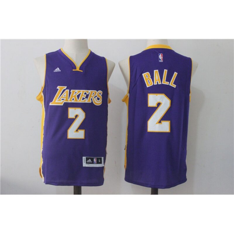 686455bf06258_1 Men's Los Angeles Lakers #2 Lonzo Ball Purple Stitched NBA Jersey