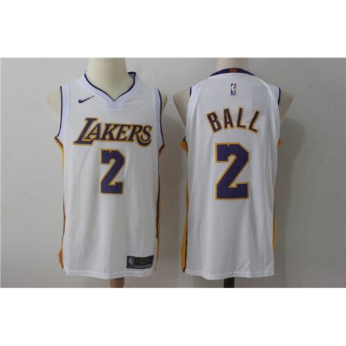 686455e27b53a_1 Men's Los Angeles Lakers #2 Lonzo Ball White Stitched NBA Jersey