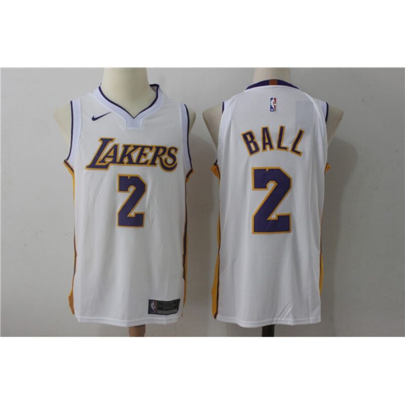 686455e27b53a_1 Men's Los Angeles Lakers #2 Lonzo Ball White Stitched NBA Jersey