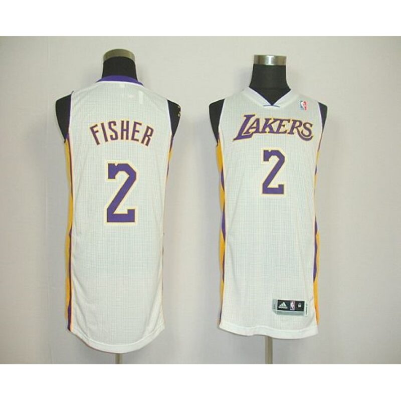 686455ea31ffb_1 Revolution 30 Lakers #2 Derek Fisher White Stitched NBA Jersey