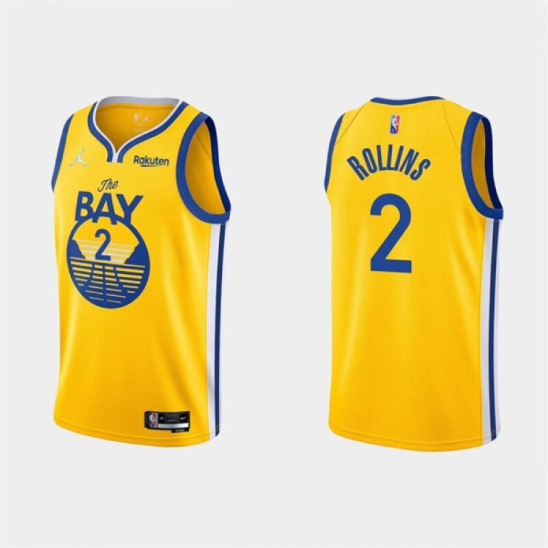 686455f93d084_1 Men's Golden State Warriors #2 Ryan Rollins 2022 Yellow Stitched Basketball Jersey
