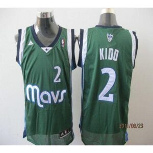 68645601e1ea9_1 Mavericks #2 Jason Kidd Green Revolution 30 Stitched NBA Jersey