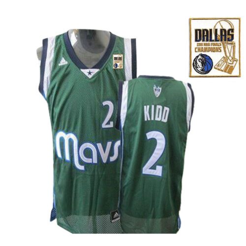 68645609b705e_1 Mavericks 2011 Champion Patch #2 Jason Kidd Green Revolution 30 Stitched NBA Jersey