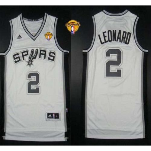 6864566619433_1 Revolution 30 Spurs #2 Kawhi Leonard White Finals Patch Stitched NBA Jersey