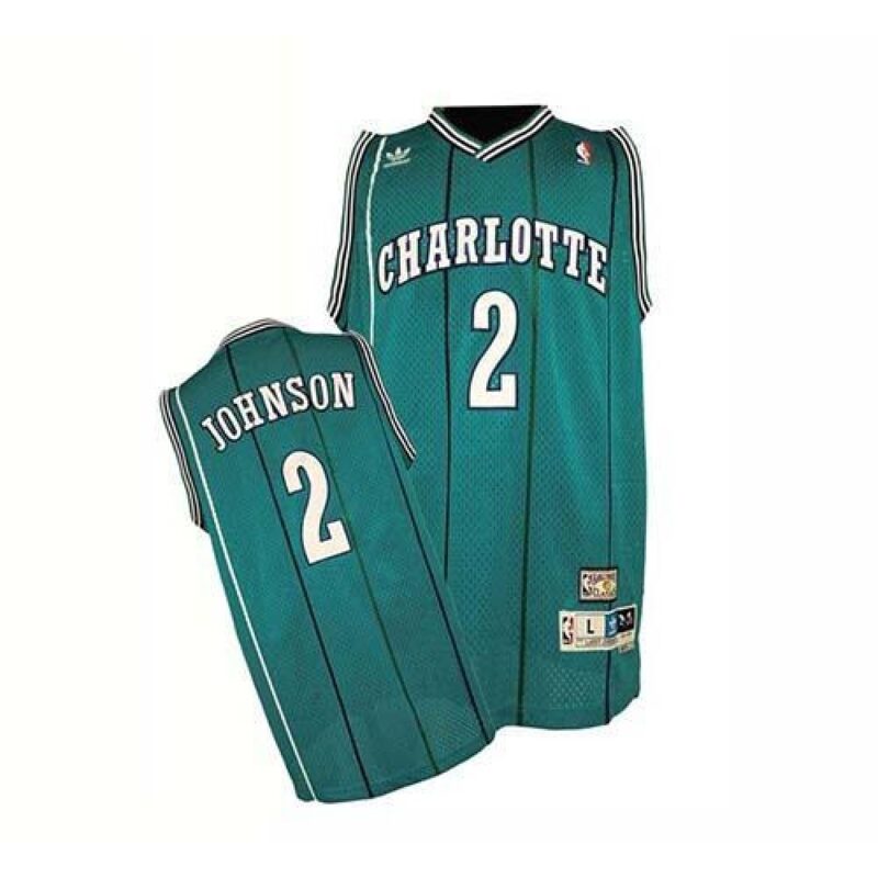 686456758847d_1 Hornets #2 Larry Johnson Green Charlotte Hornets Stitched NBA Jersey