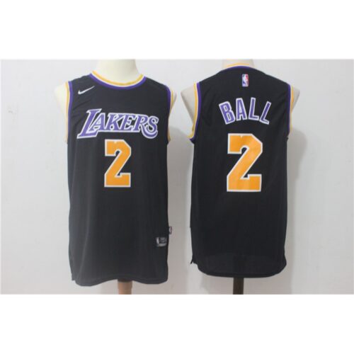 686456d604c8a_1 Men's Los Angeles Lakers #2 Lonzo Ball All Black Stitched NBA Jersey